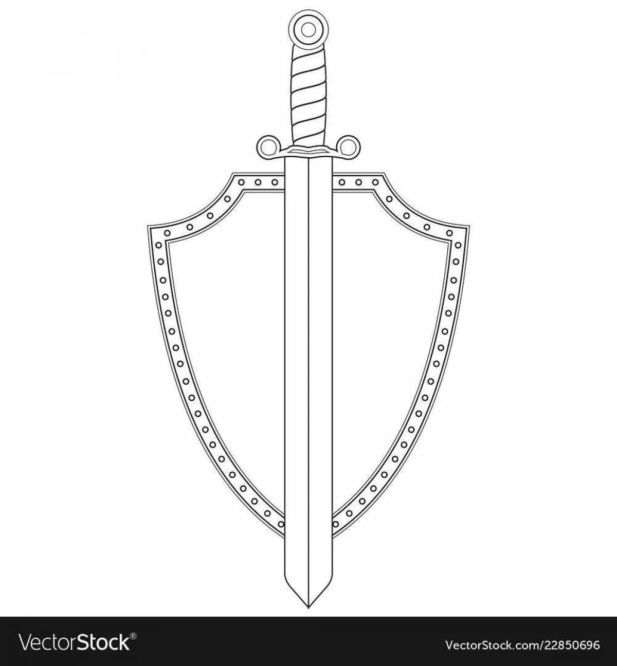 Great sword and shield coloring book