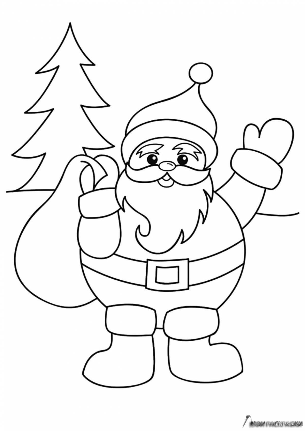 Coloring page holiday santa claus