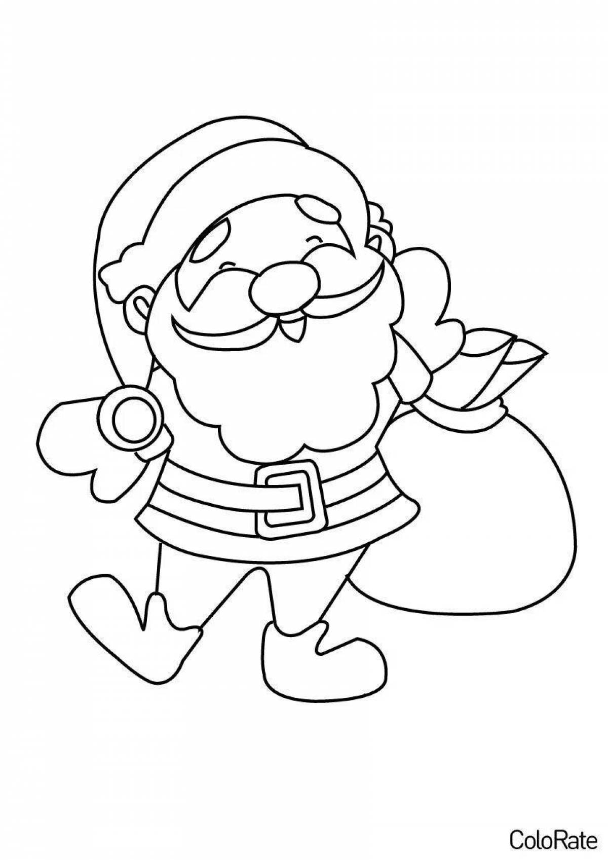 Glowing santa claus coloring page