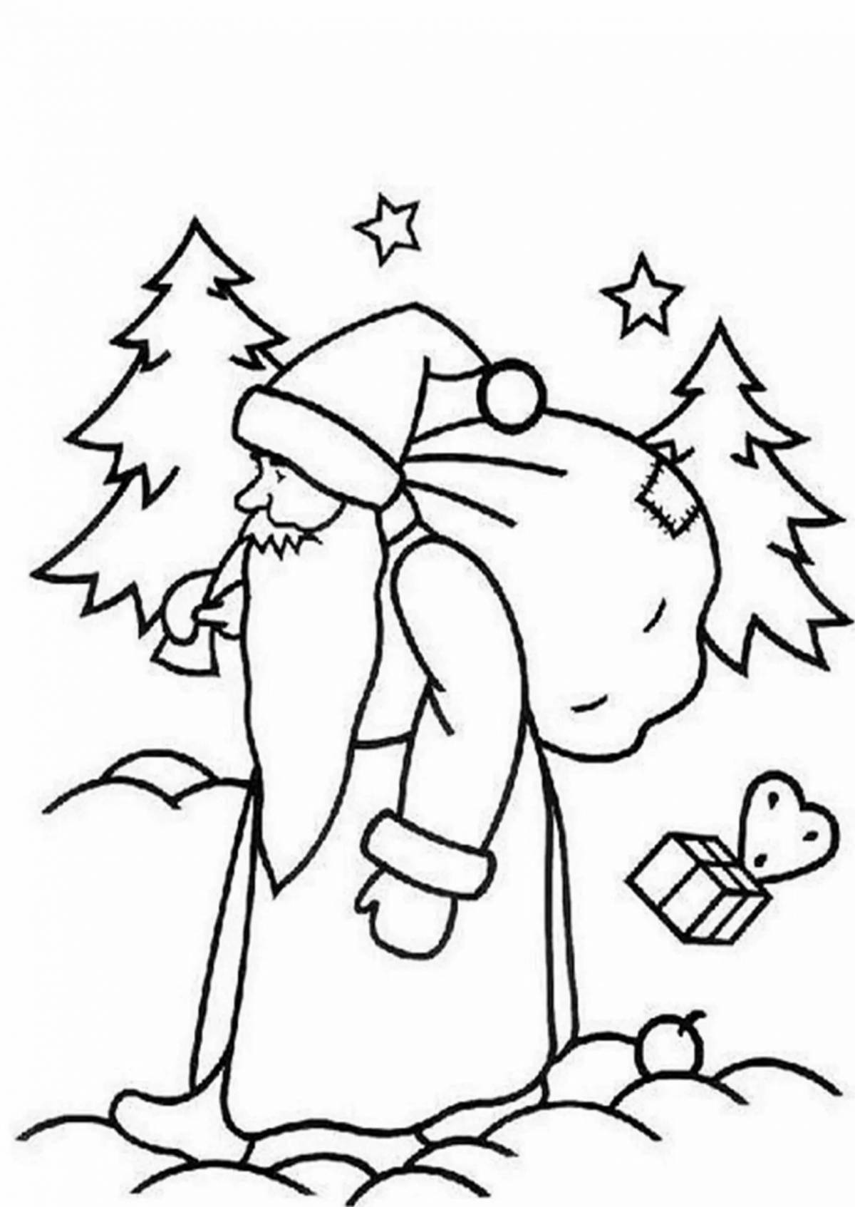 Coloring page sparkling santa claus