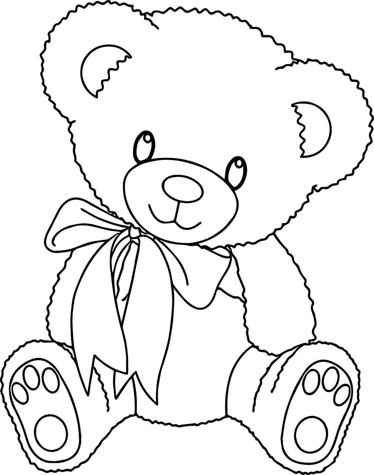 Bright teddy bear with flowers