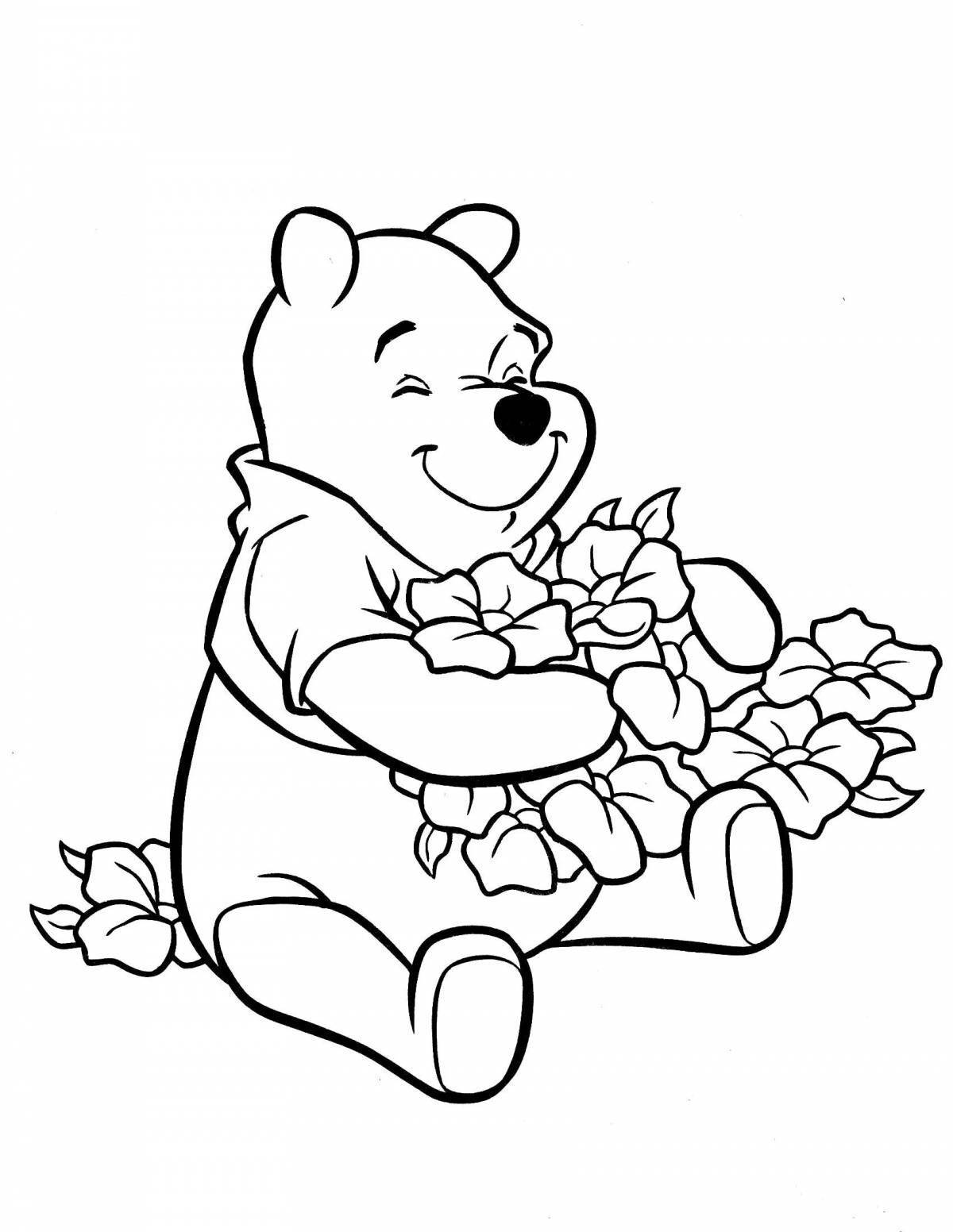 Grinning bear with flowers