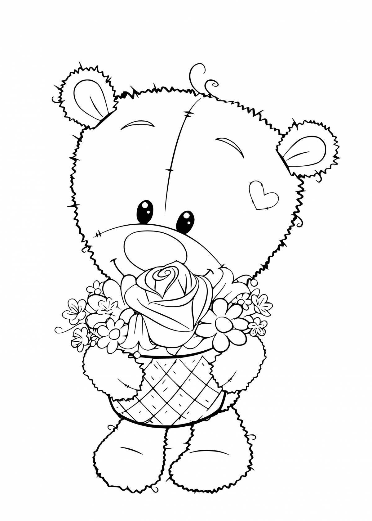 Gorgeous bear with flowers