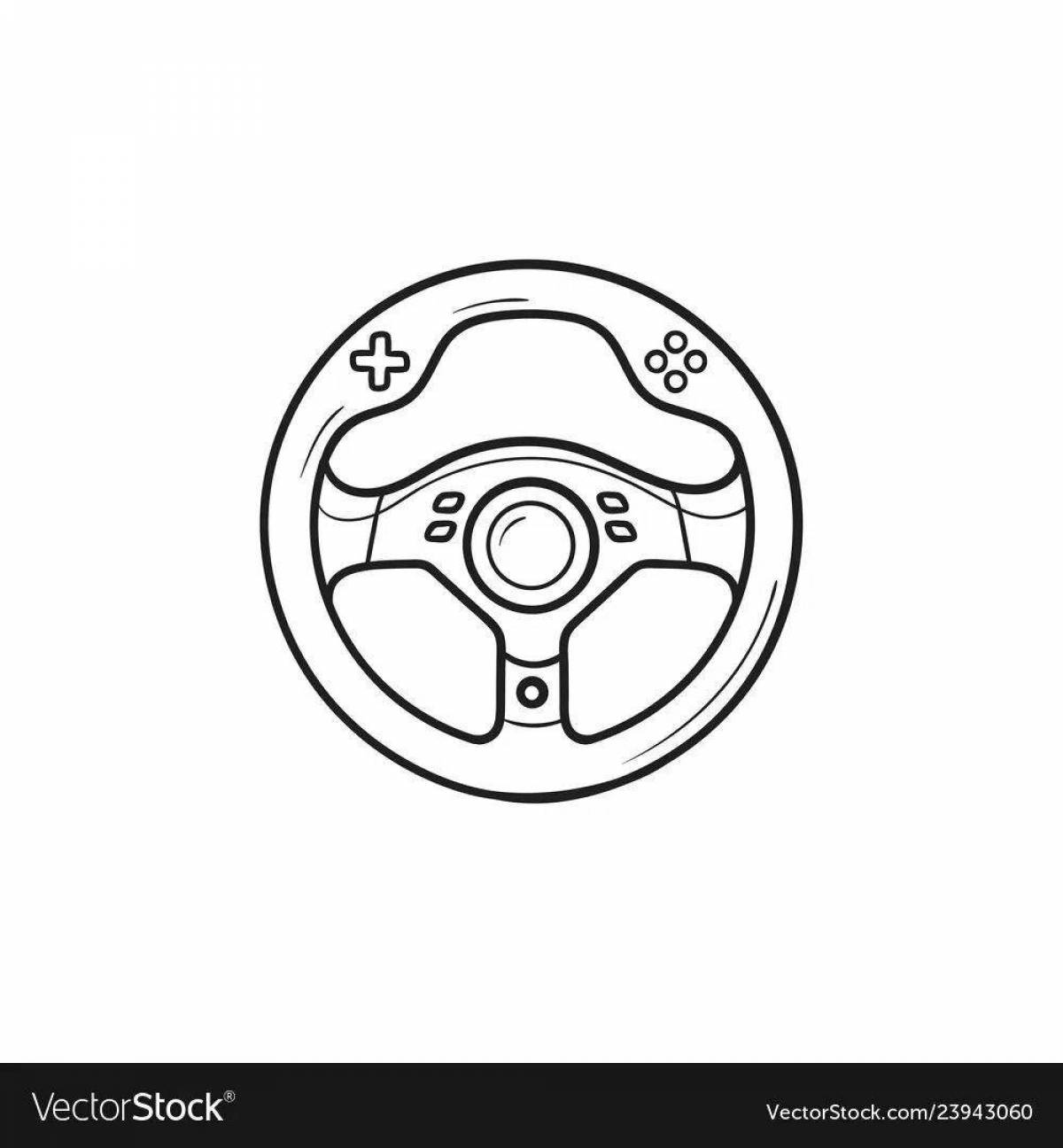 Photo Fun steering wheel coloring for kids