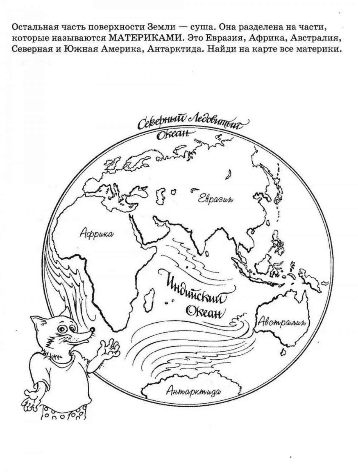 Large continents and oceans