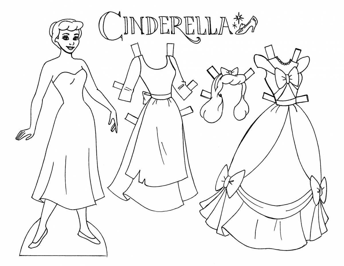 Awesome princess paper doll coloring pages