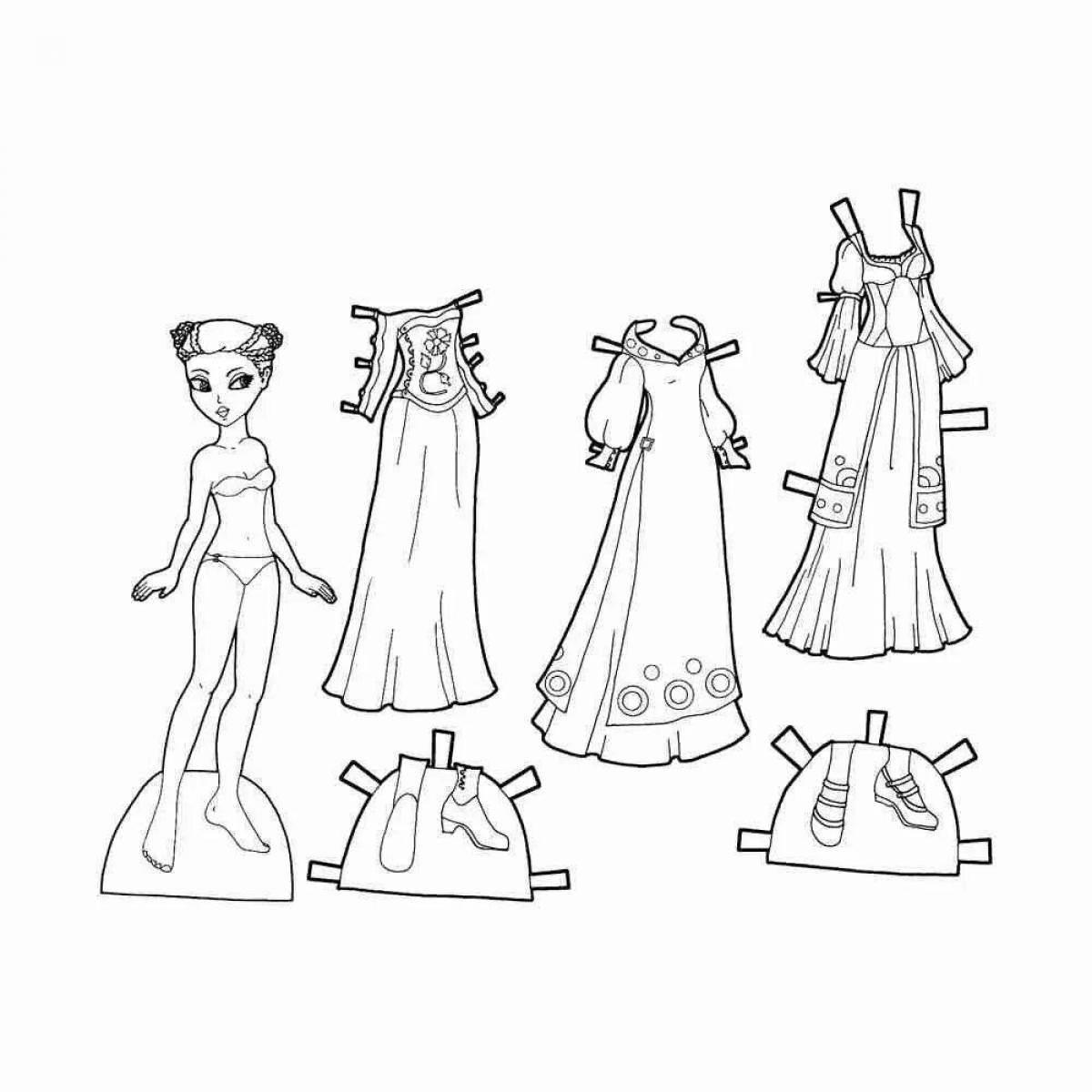 Буйная раскраска бумажные куклы принцессы