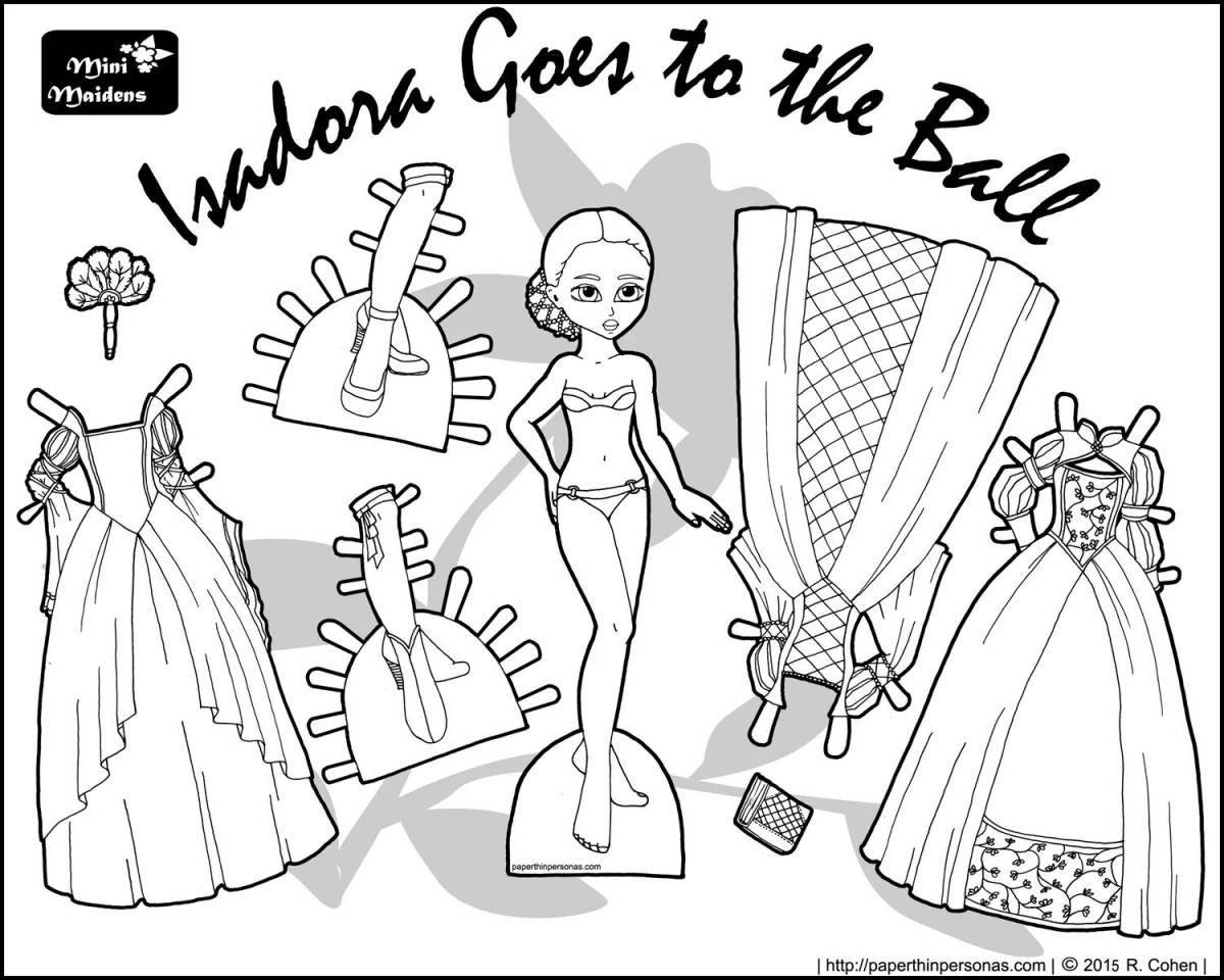 Dazzling paper doll princess coloring pages