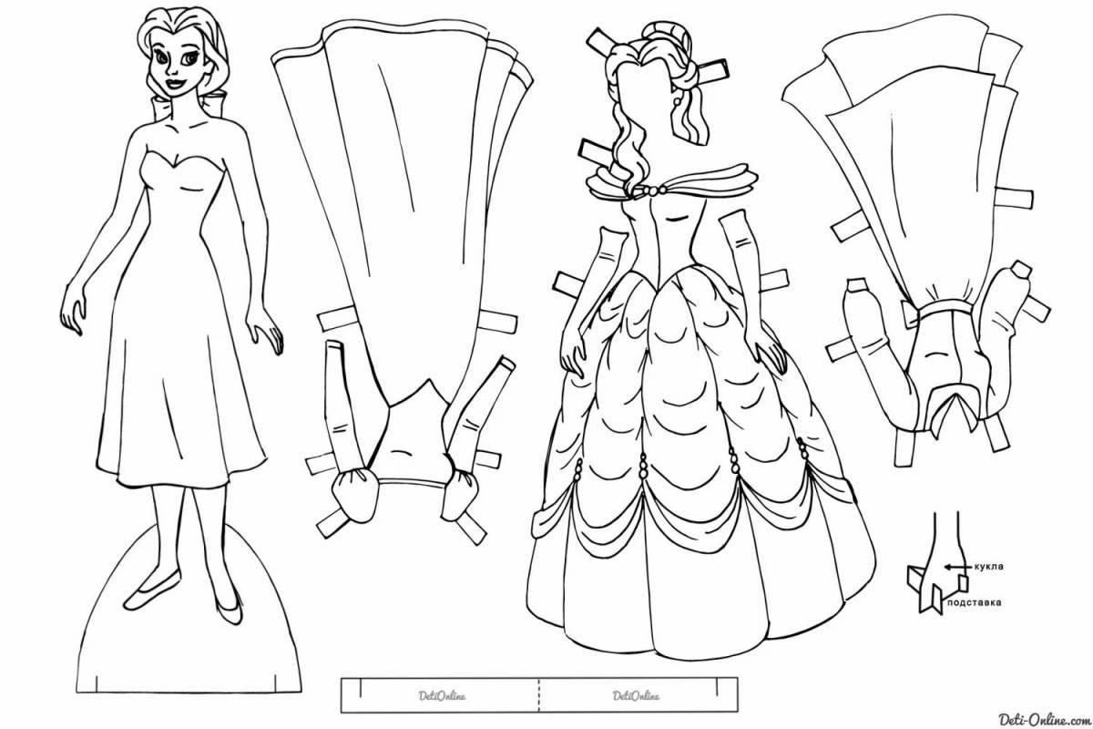 Incredible princess paper doll coloring book