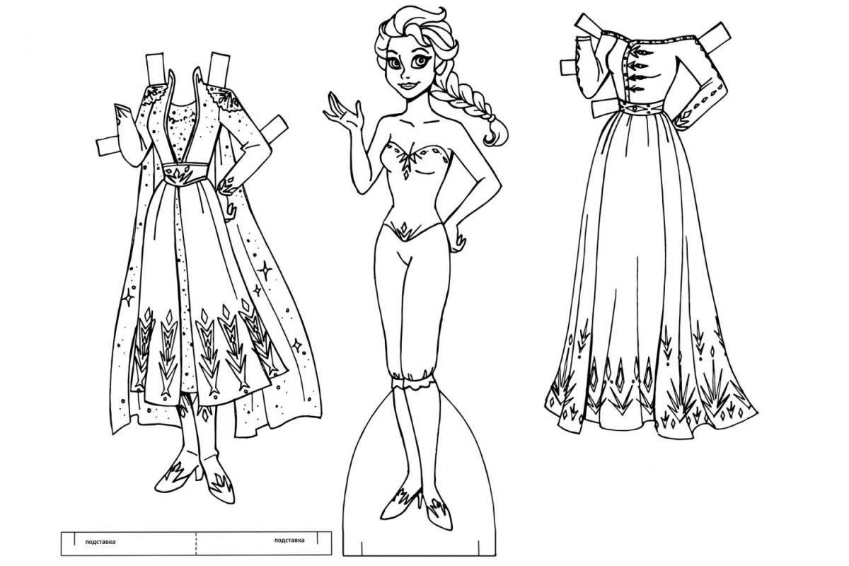 Creative paper doll coloring princess