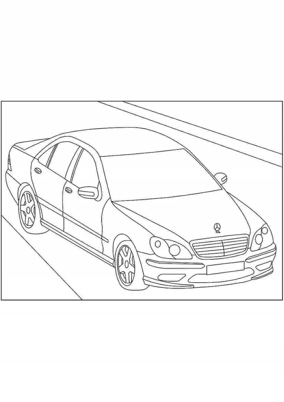 Luxury mercedes s class coloring book