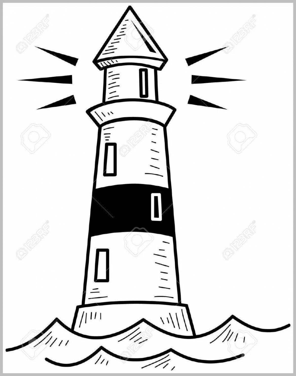 Merry lighthouse coloring book for kids