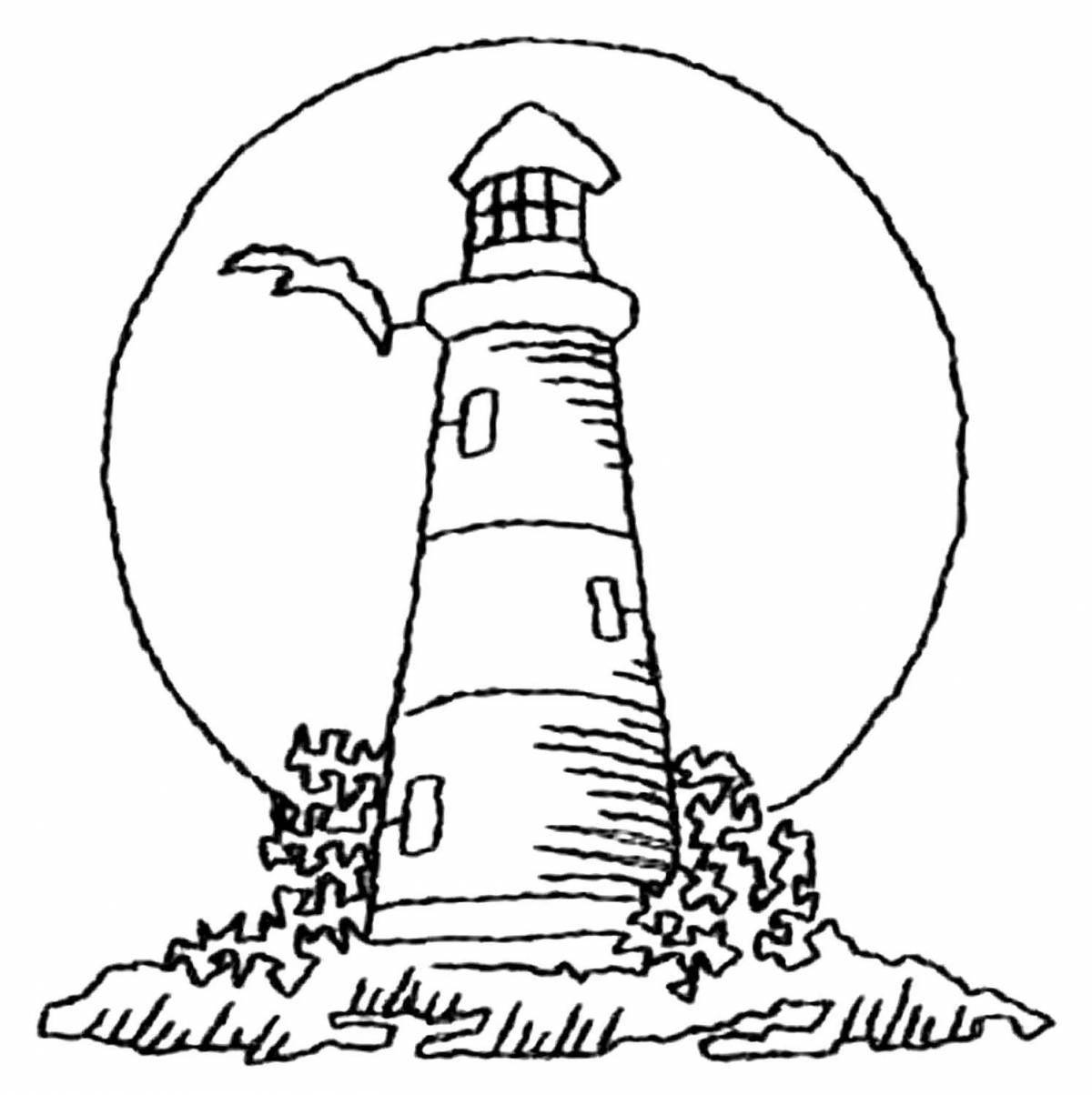 Glorious lighthouse coloring pages for kids