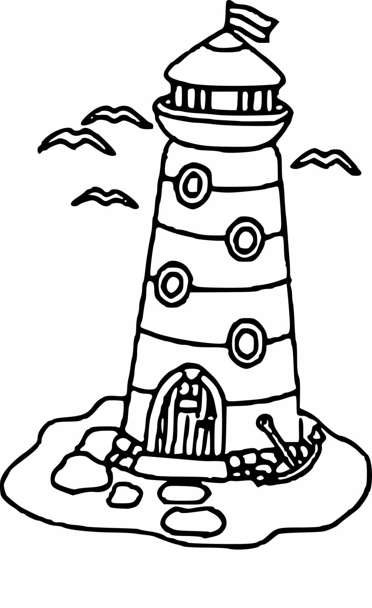Gorgeous lighthouse coloring book for kids