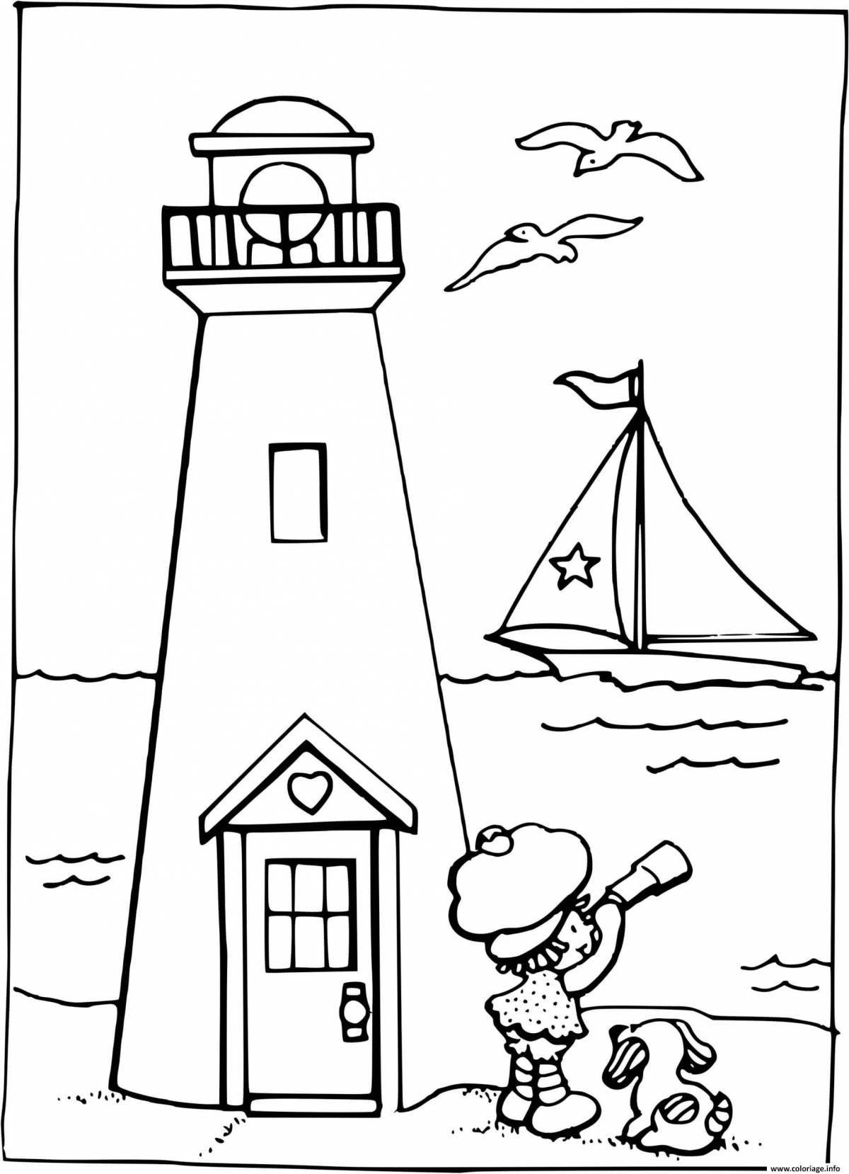 Fairy lighthouse coloring book for kids