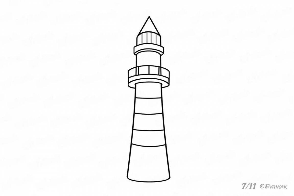 Exquisite lighthouse coloring book for kids