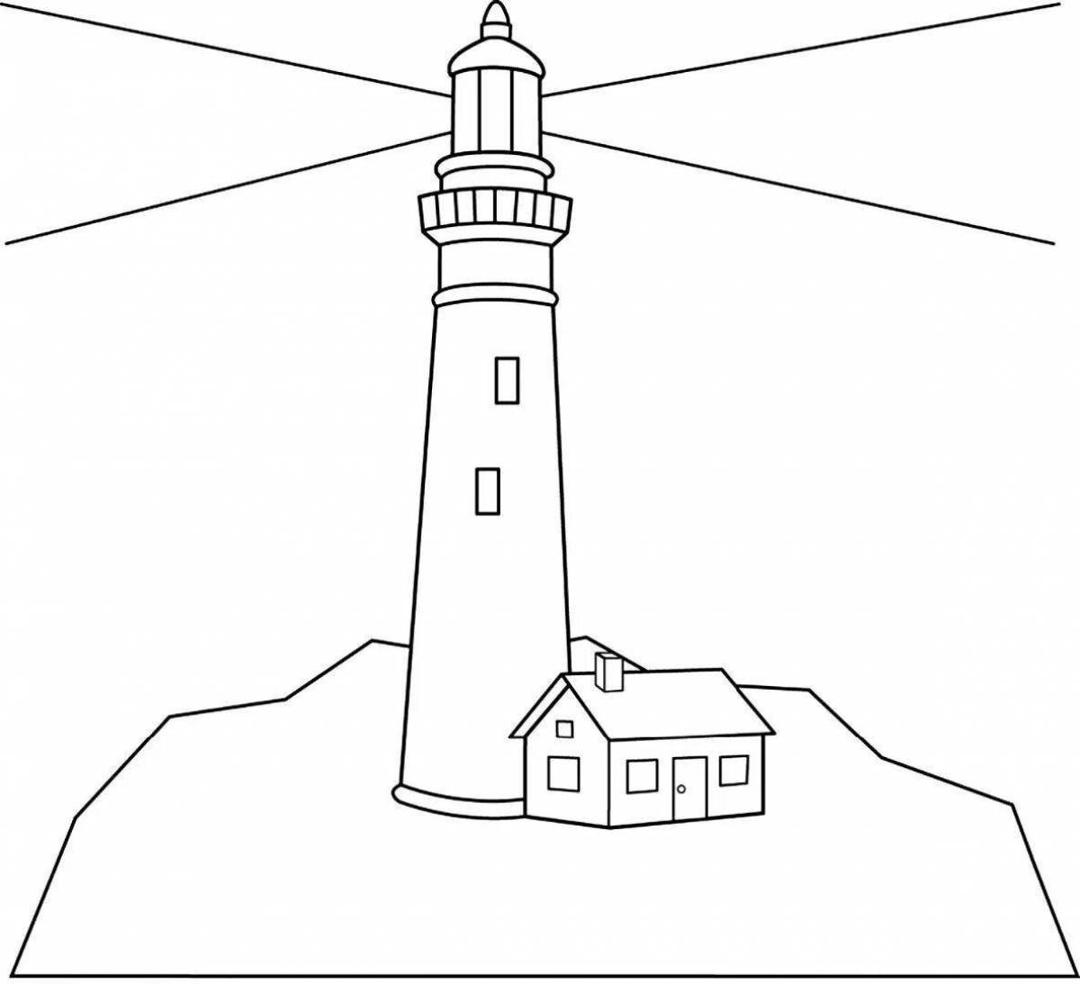 Fantastic lighthouse coloring book for kids