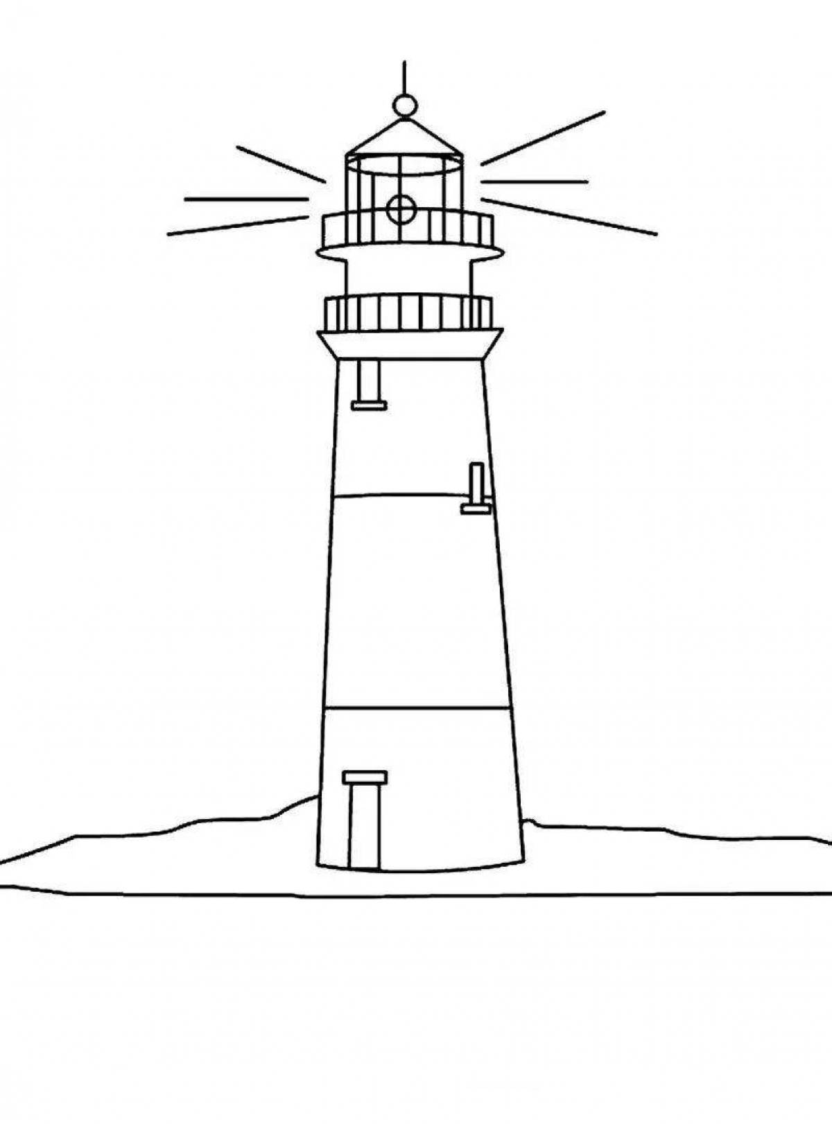 Coloring lighthouse lighthouse for kids