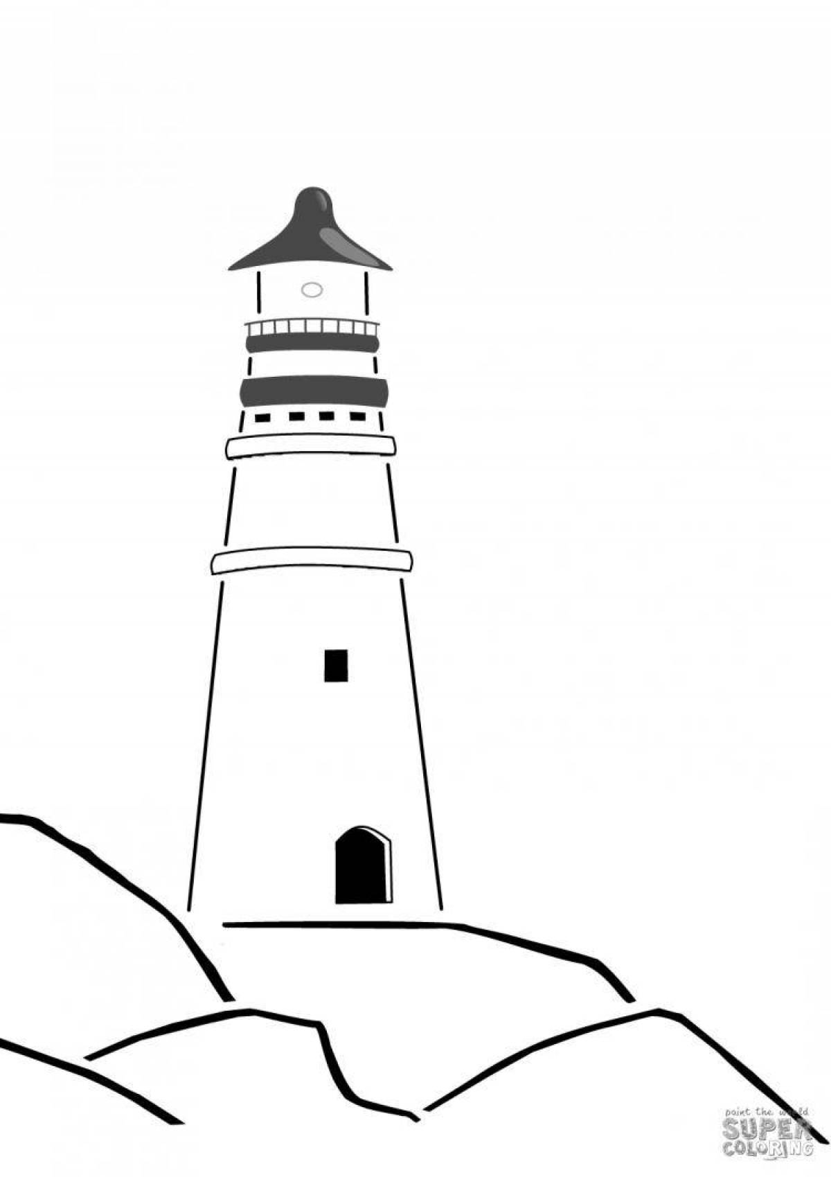 Fun lighthouse coloring book for kids