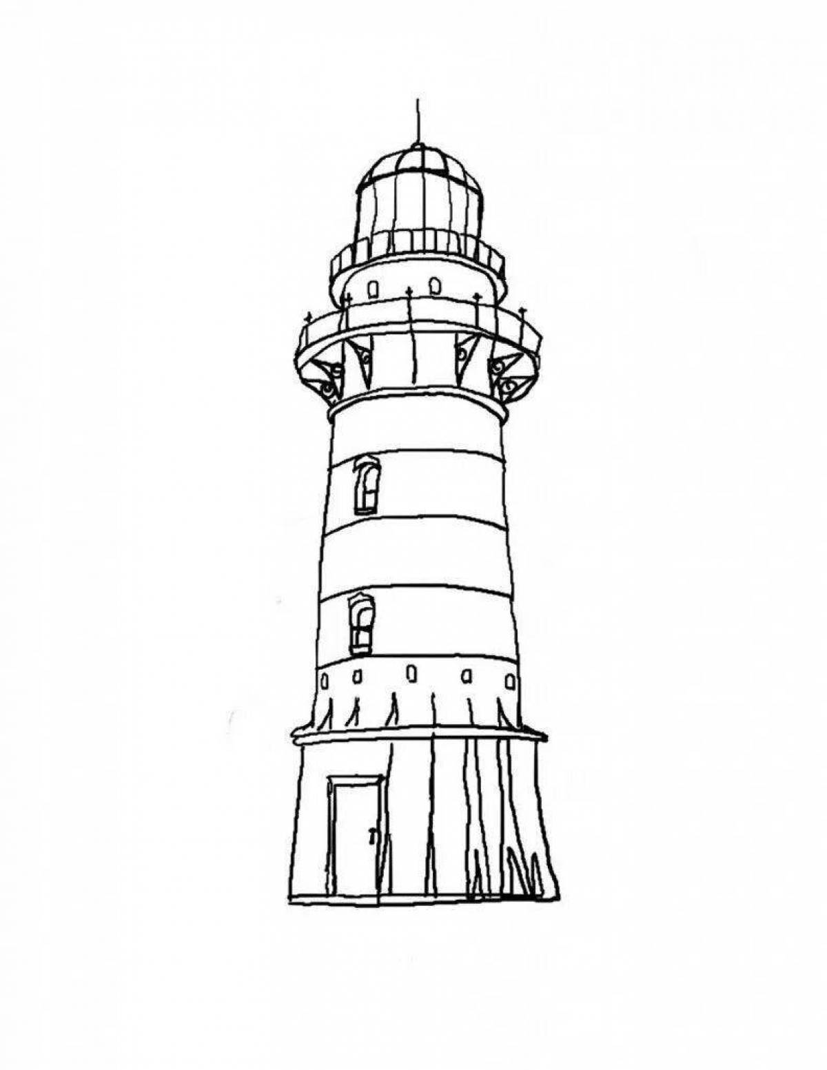 Charming lighthouse coloring book for kids