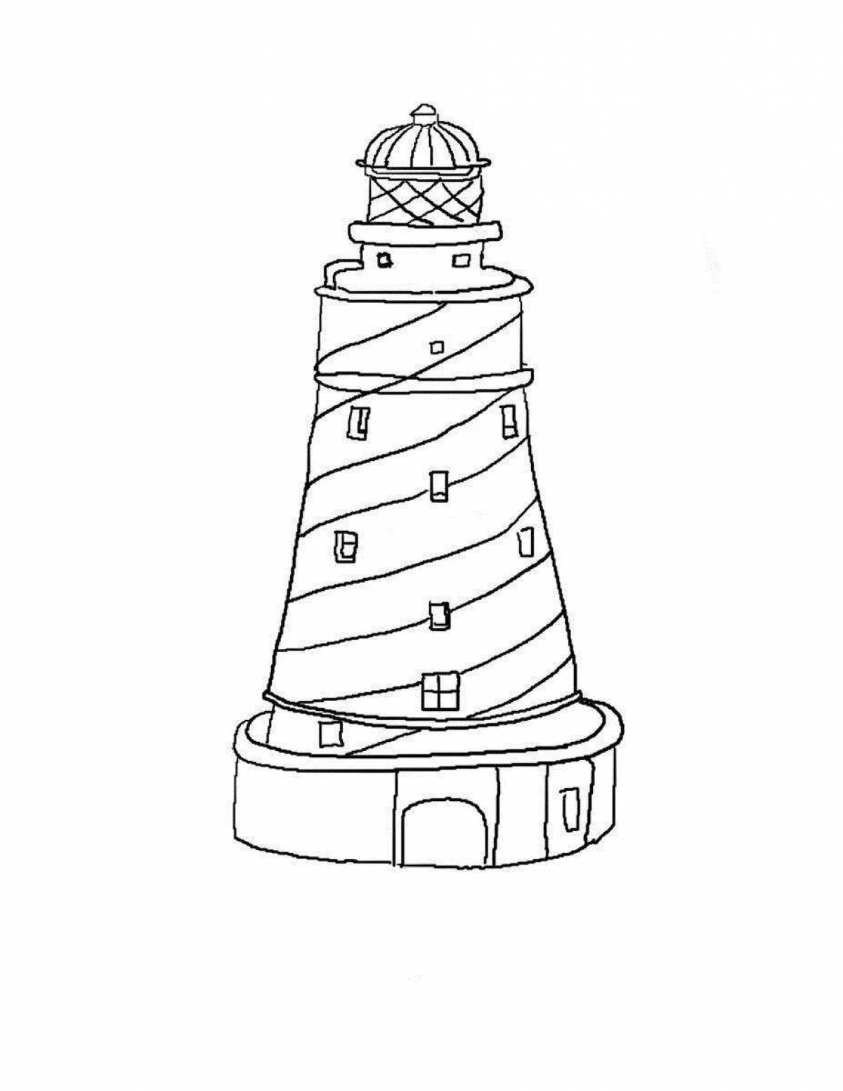 Exotic lighthouse coloring book for kids