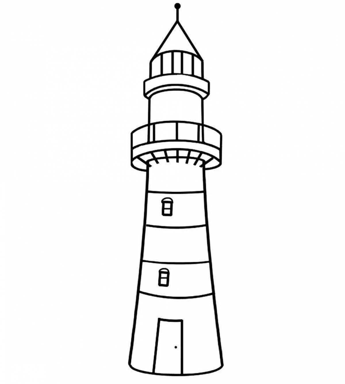 Fancy lighthouse coloring book for kids