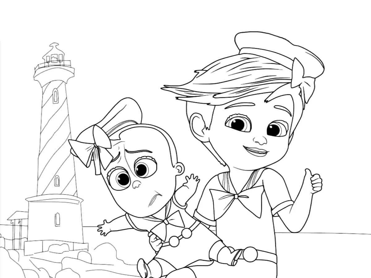 Radiant coloring page boss baby 2