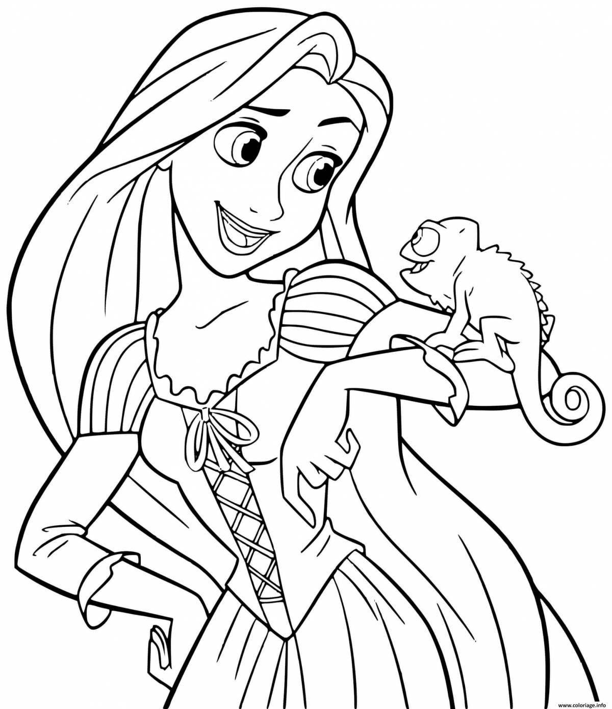 Charming rapunzel coloring book with clothes
