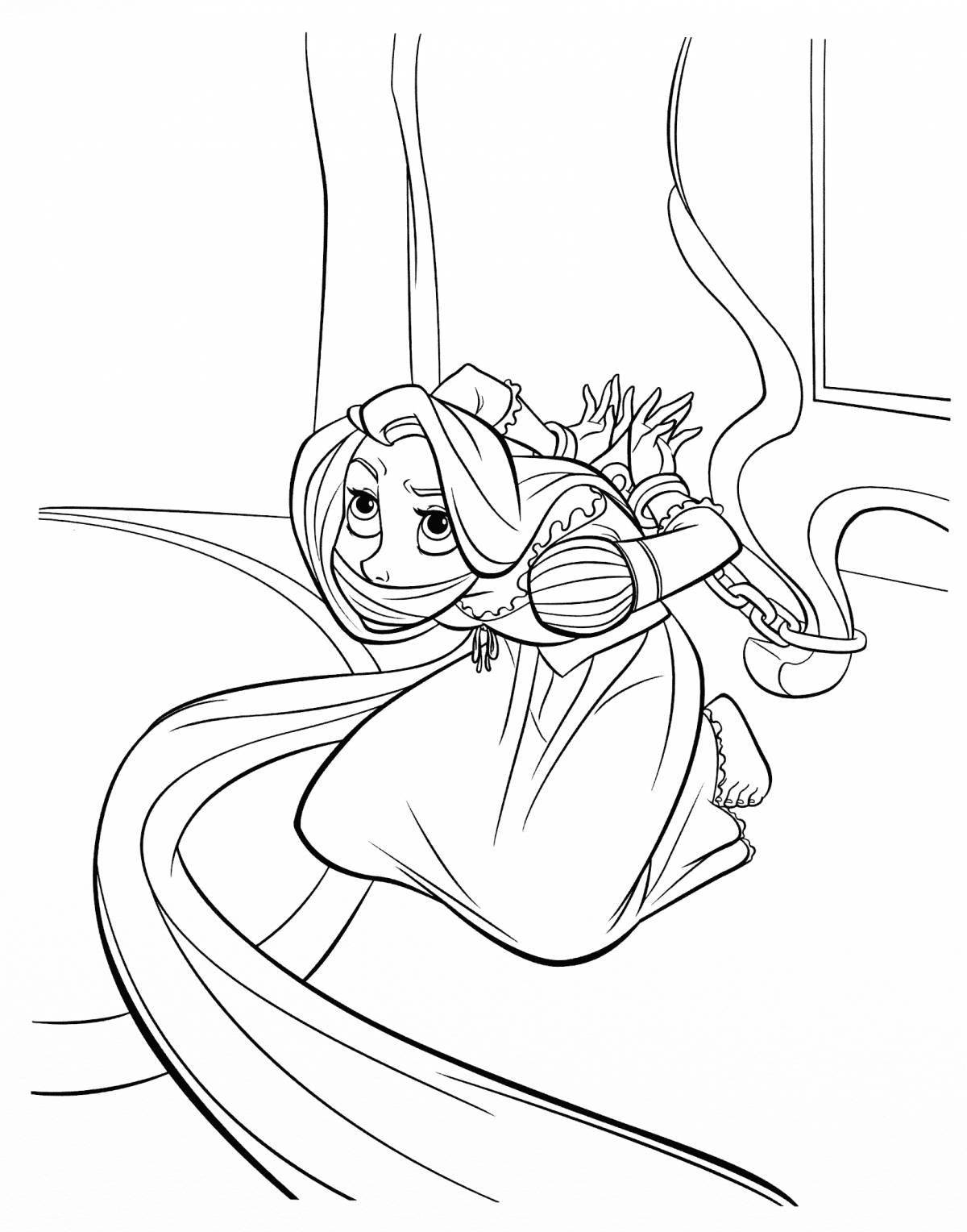 Rampant Rapunzel coloring book with clothes
