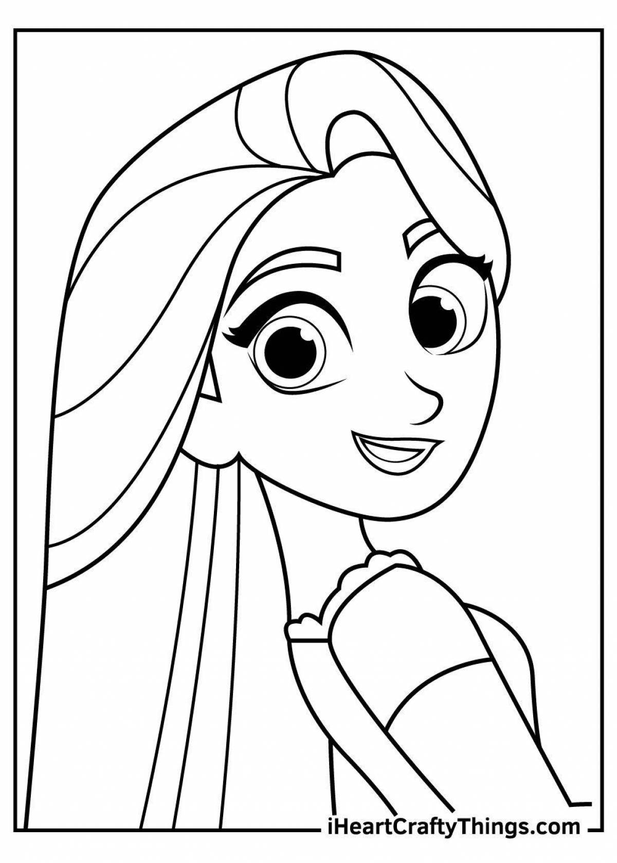 Sparkly coloring rapunzel with clothes