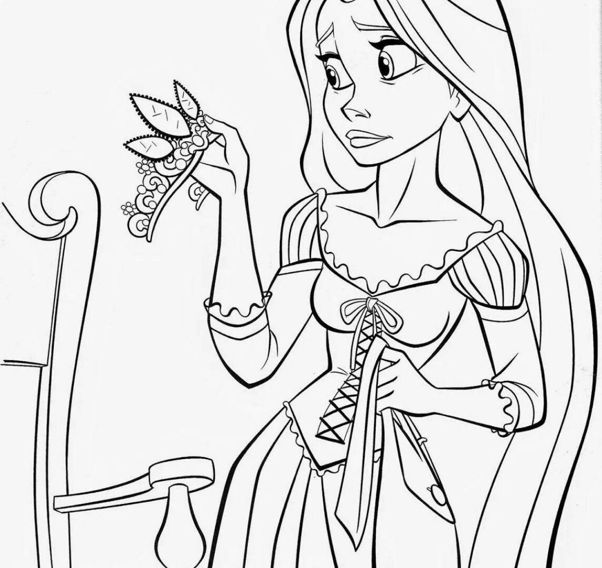 Rapunzel's dazzling coloring book with clothes