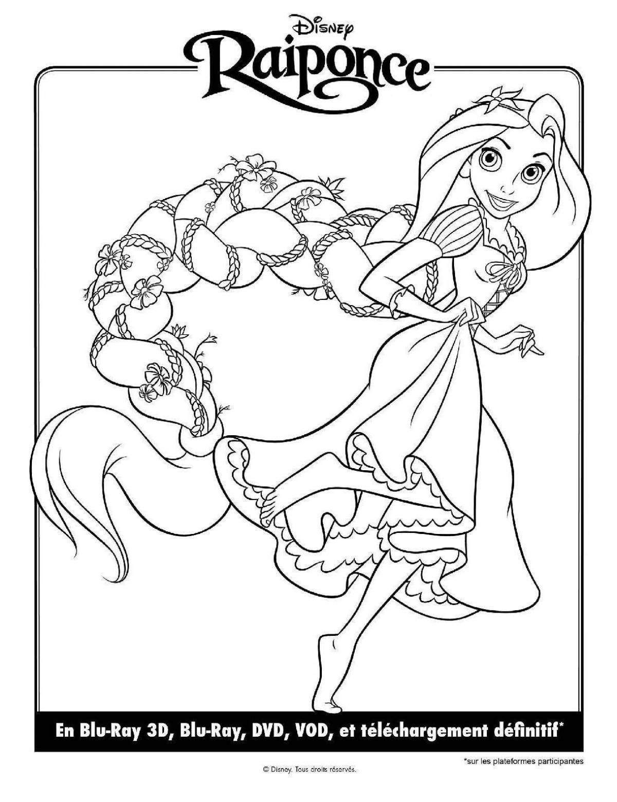 Fascinating coloring page rapunzel with clothes
