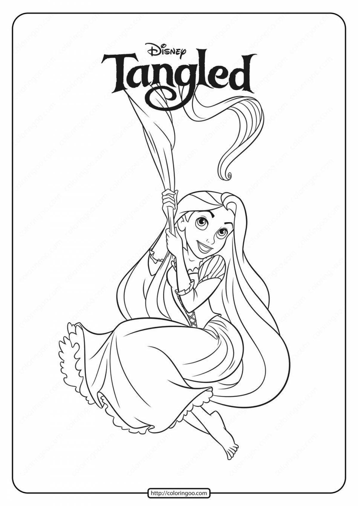 Exotic rapunzel coloring book with clothes