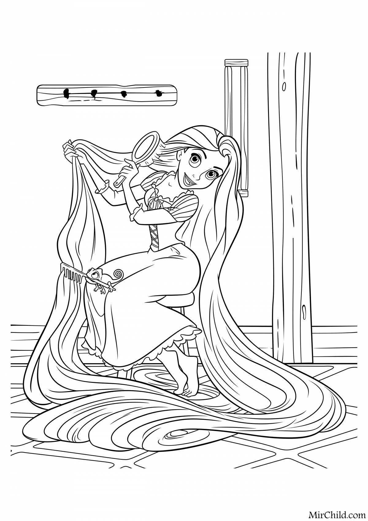 Luxury coloring rapunzel with clothes