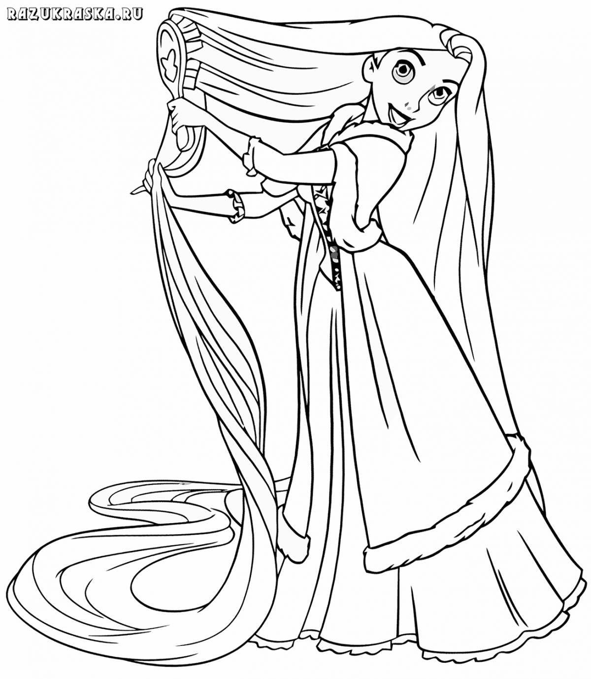 Unusual coloring of rapunzel with clothes