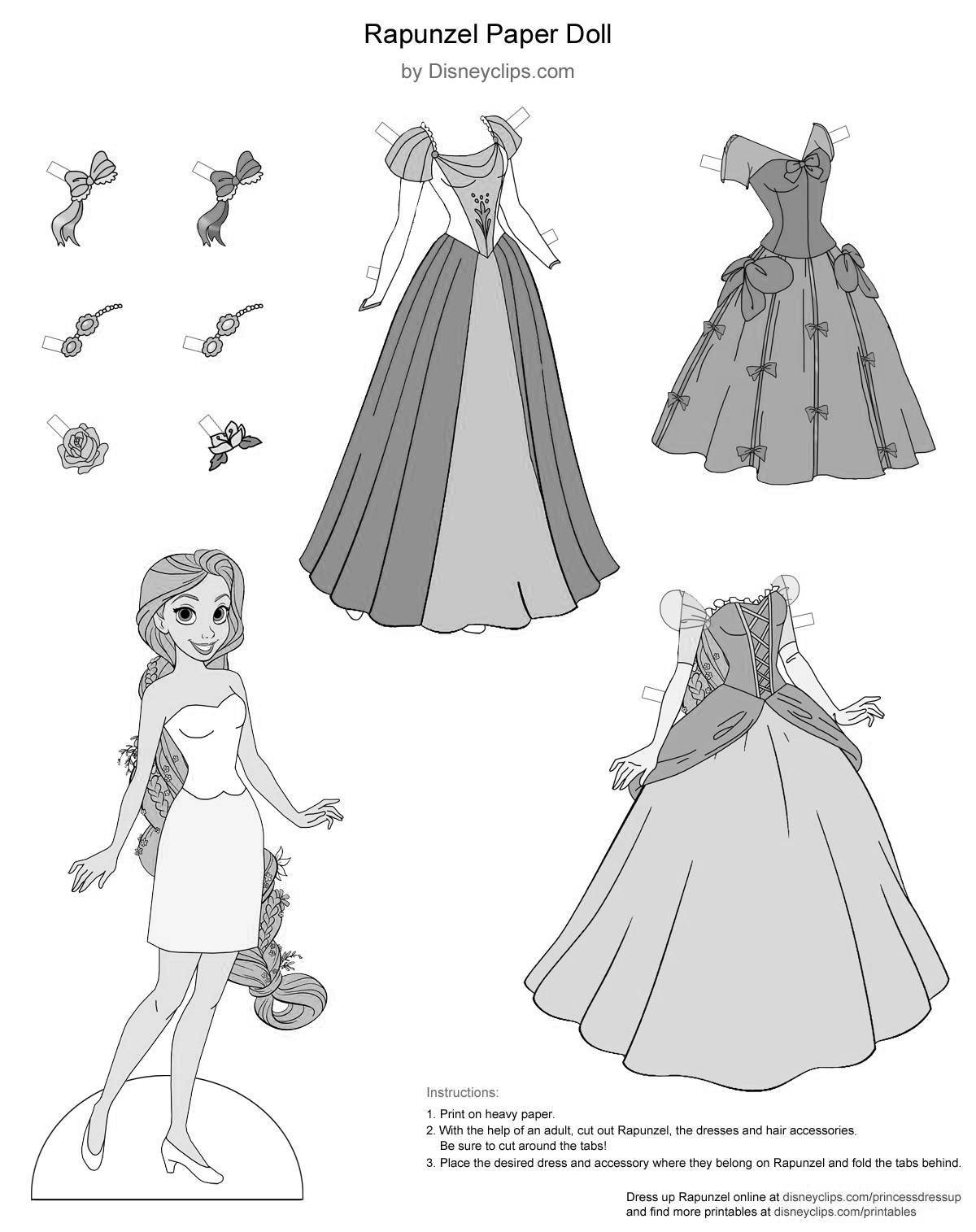 Glamor coloring rapunzel with clothes