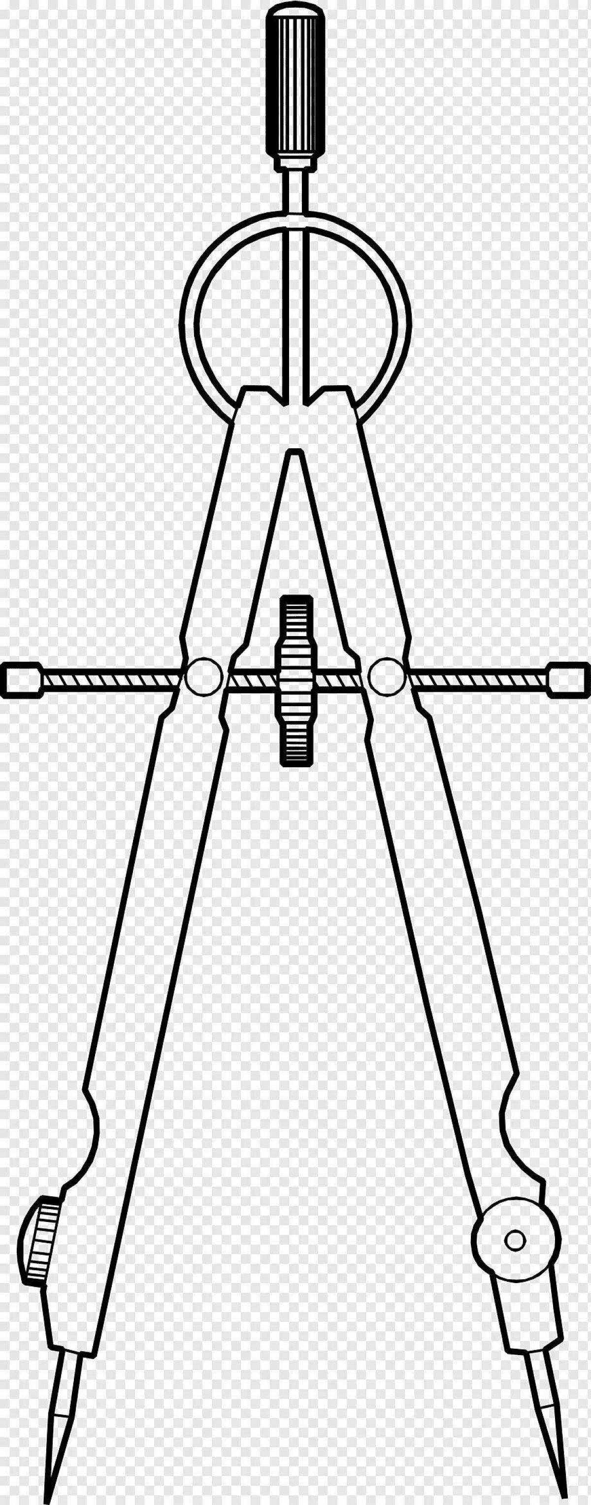 Циркуль рисунок. Циркуль. Циркуль с карандашом. Циркуль раскраска для детей. Изображение циркуля.