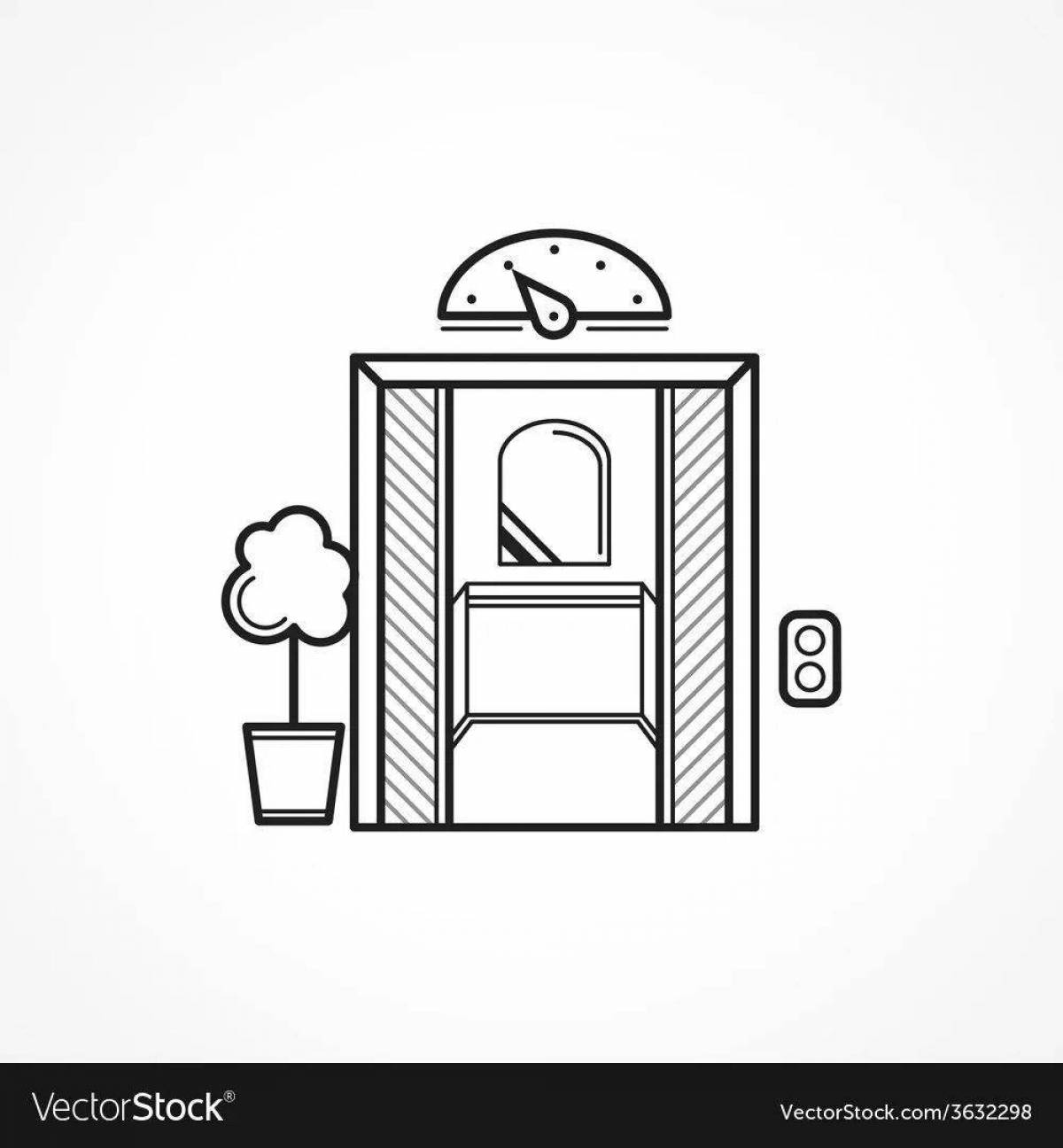 Photo Exciting elevator coloring book for kids