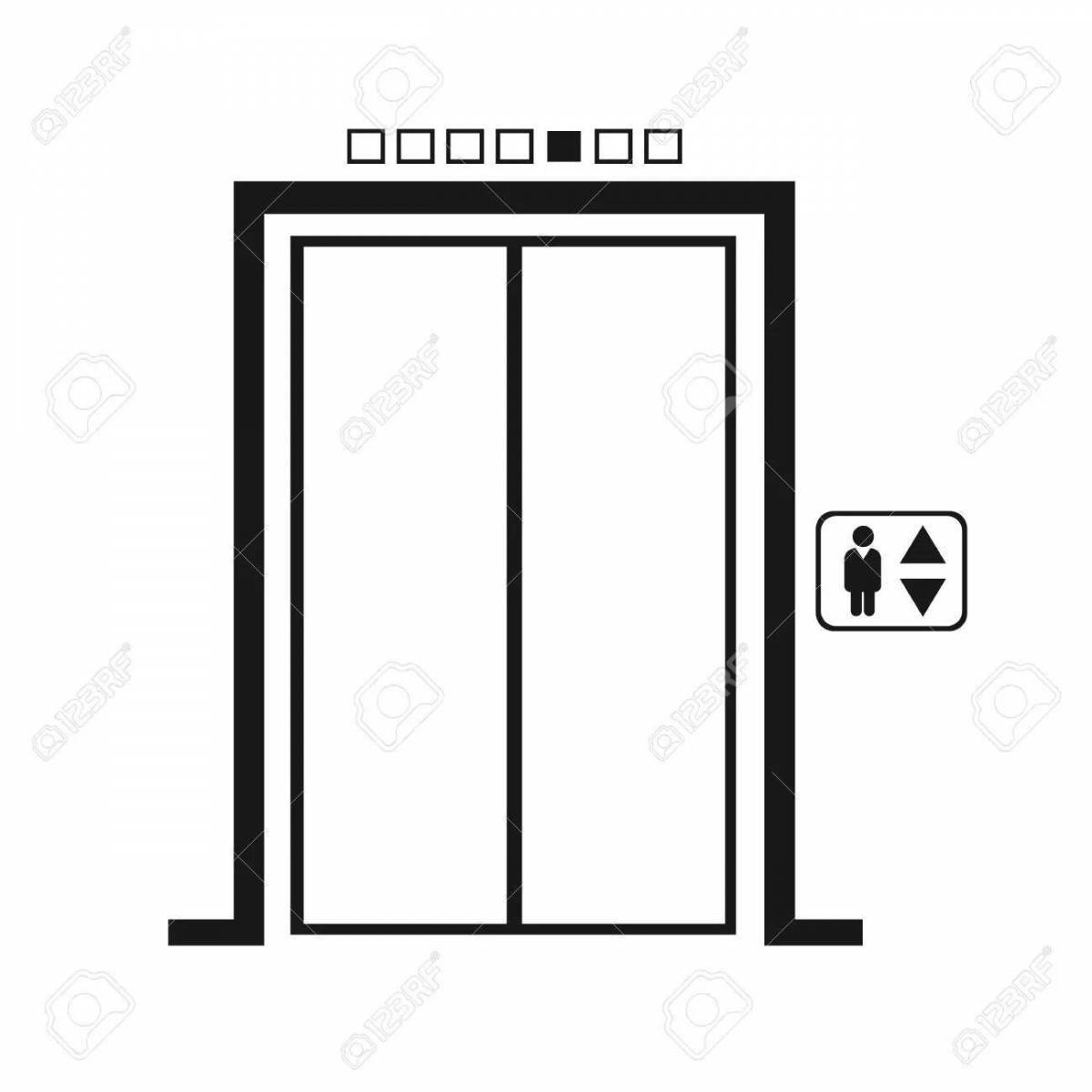 Photo Funny elevator coloring book for kids