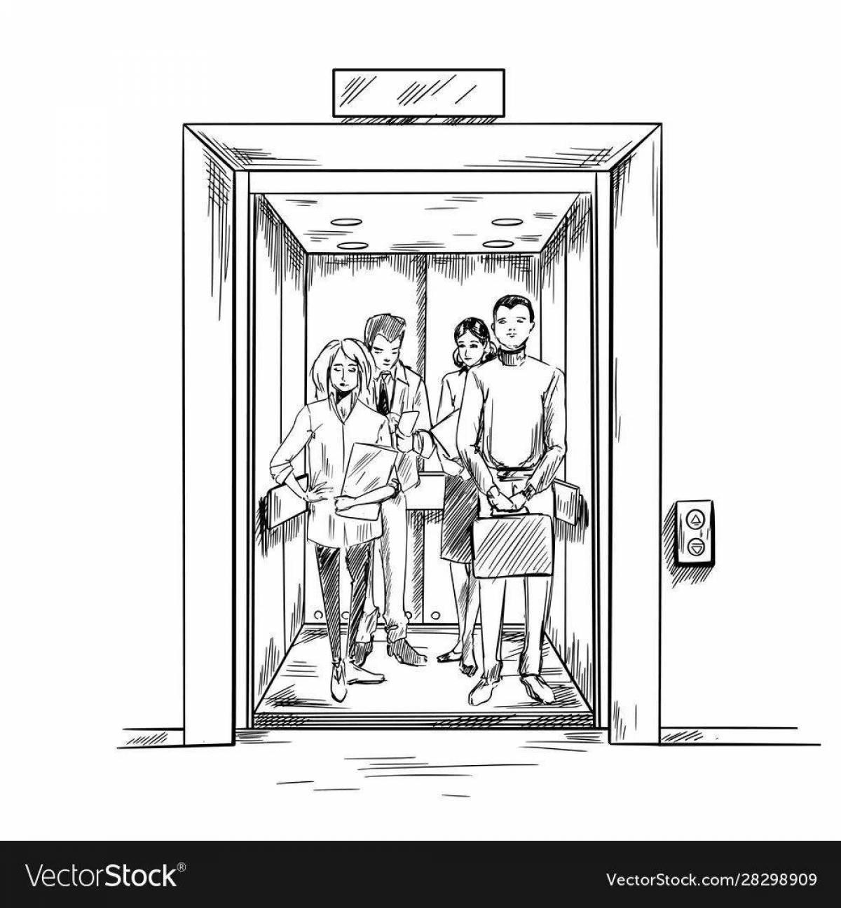 Adorable preschool elevator coloring book