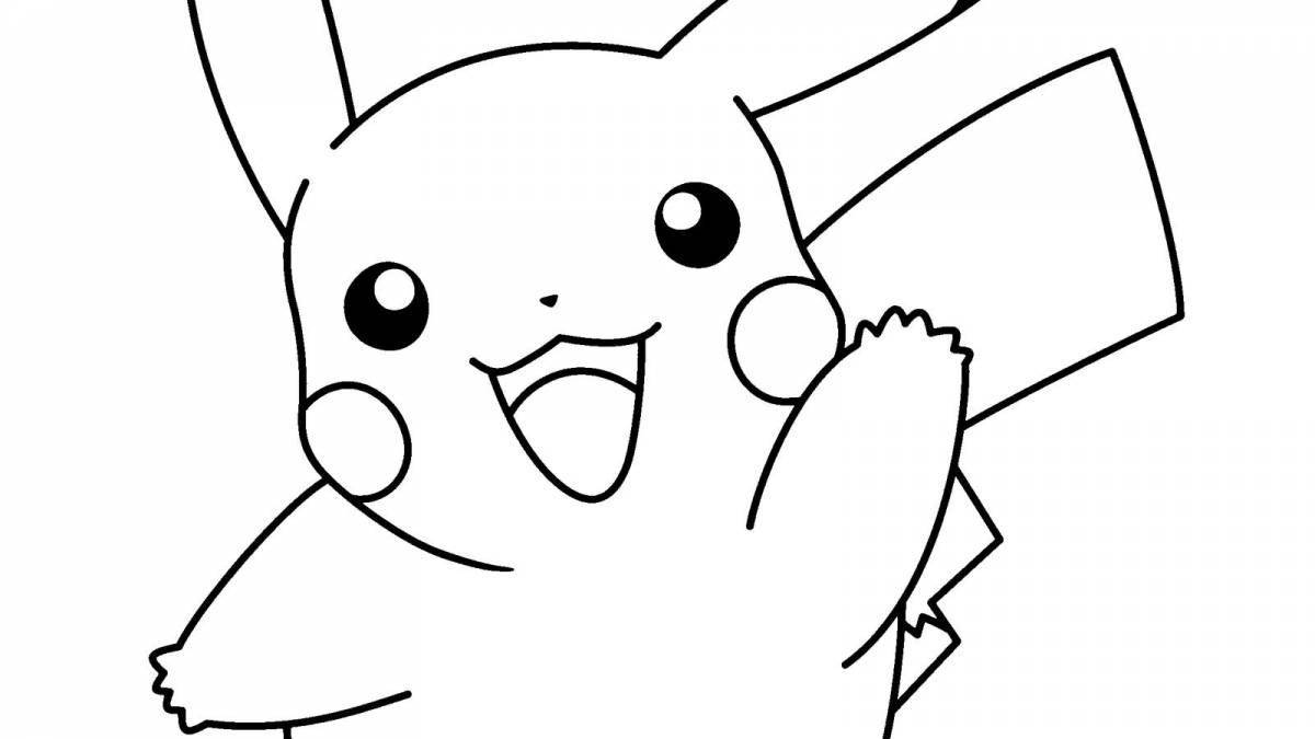 Colorful heart pikachu coloring book