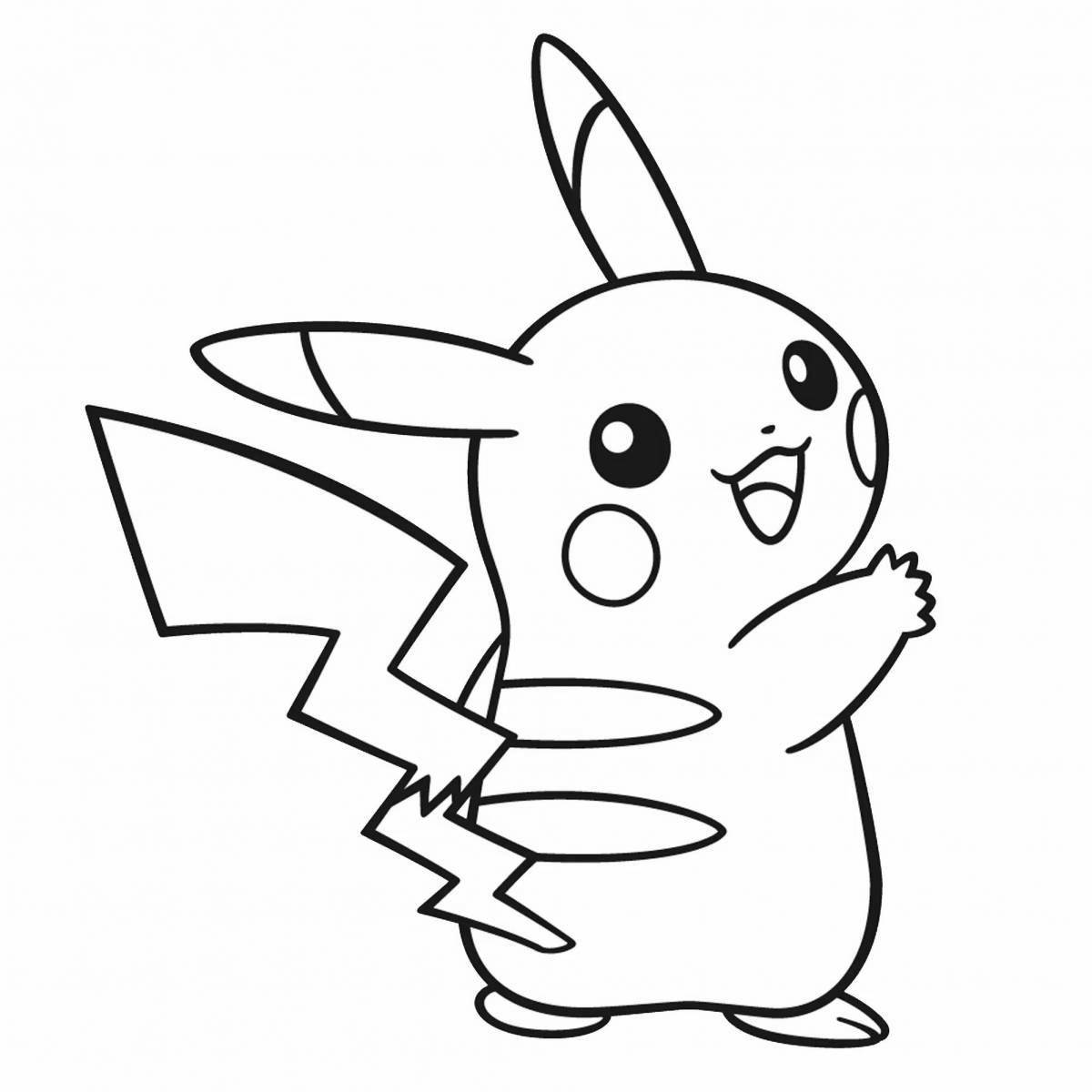 Excited heart pikachu coloring book