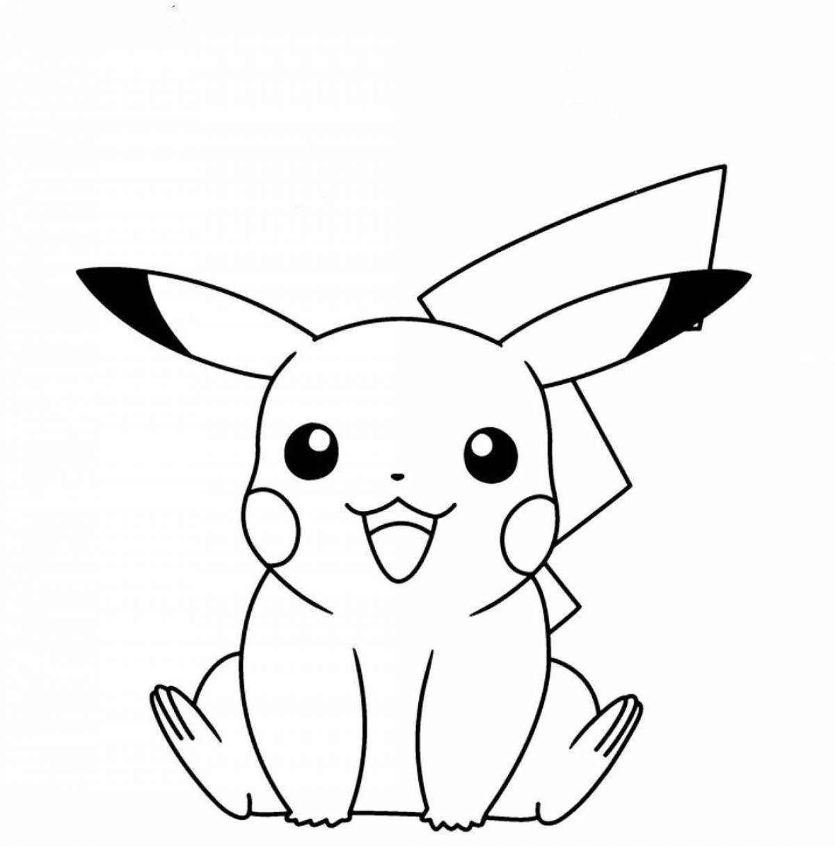 Coloring page adorable pikachu with a heart