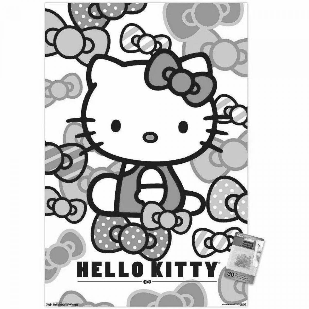 Блестящий плакат hello kitty