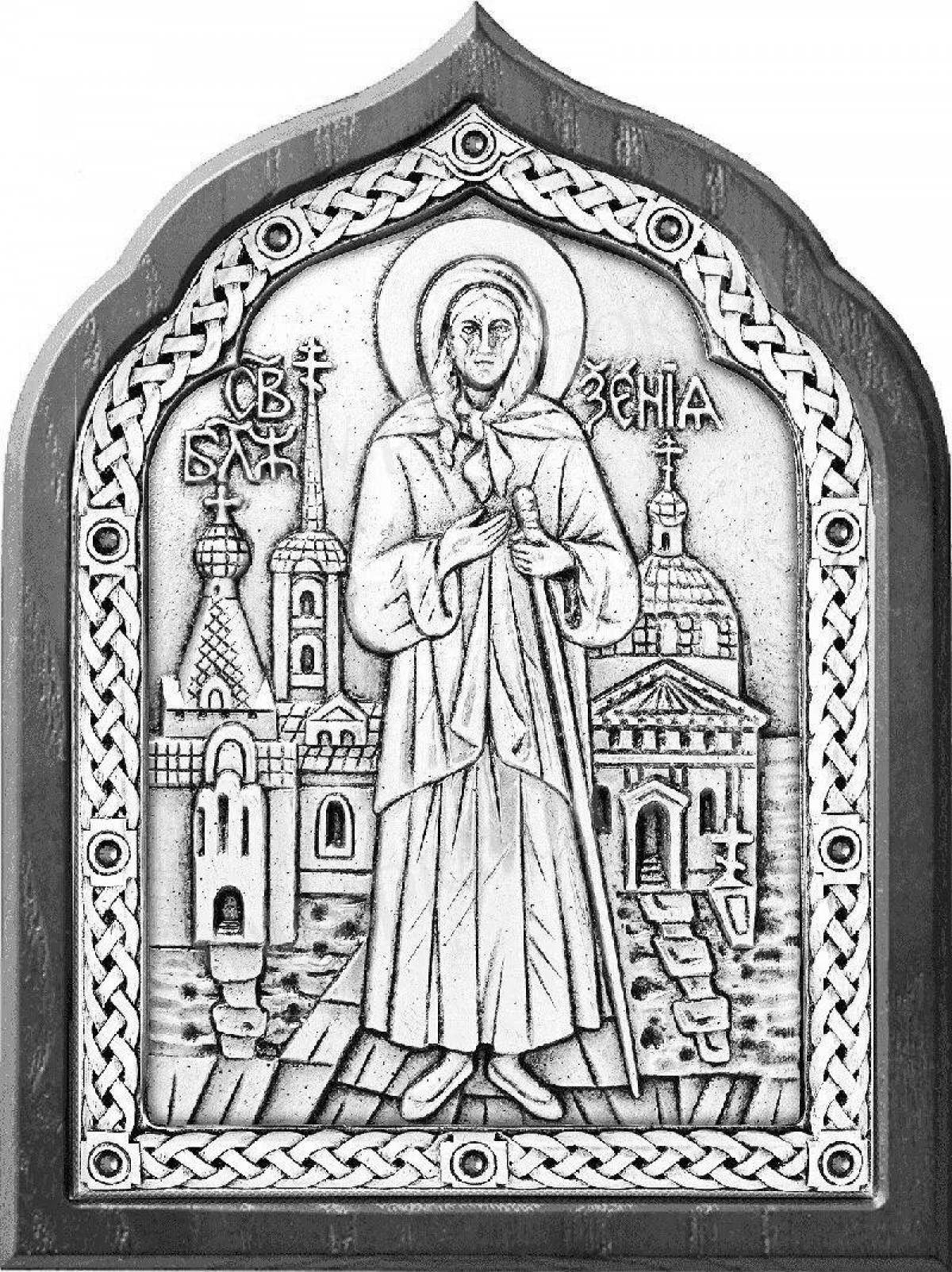 Coloring page blessed xenia of petersburg