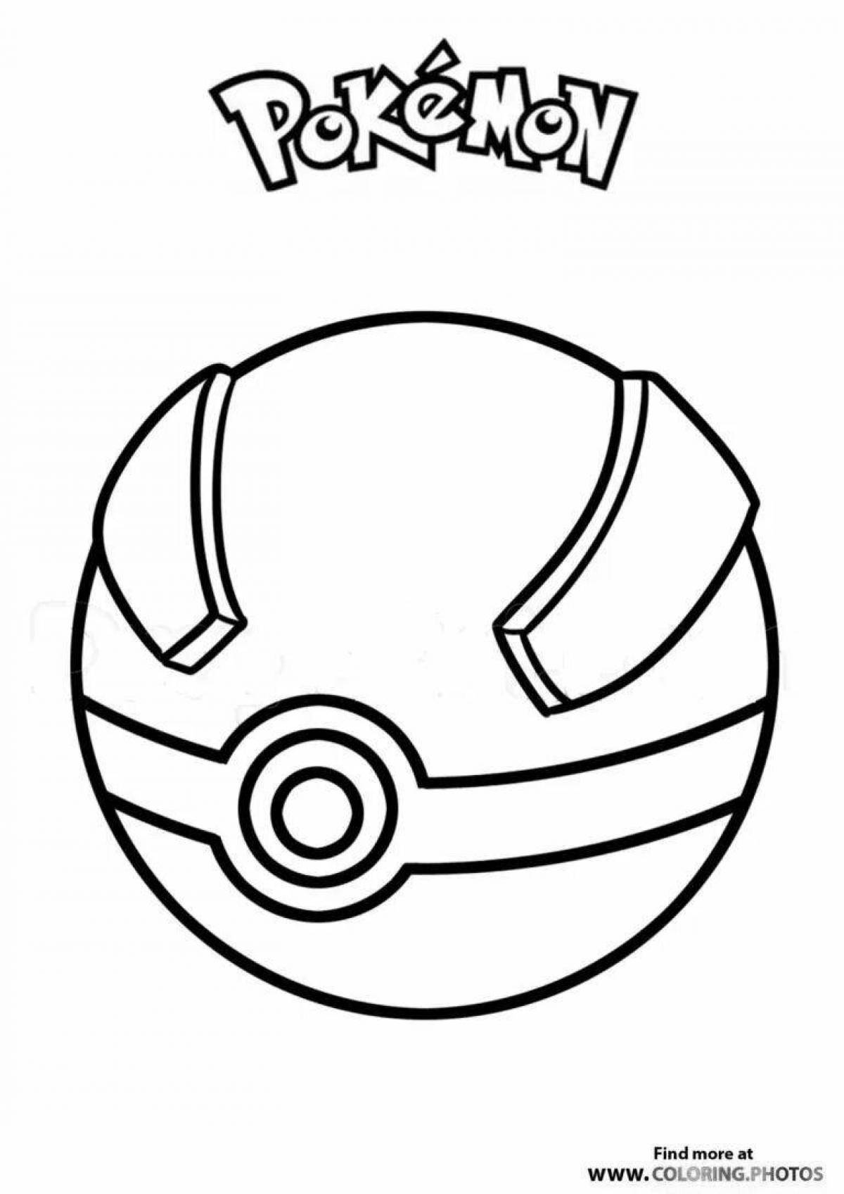 Attractive pikachu and pokeball coloring book