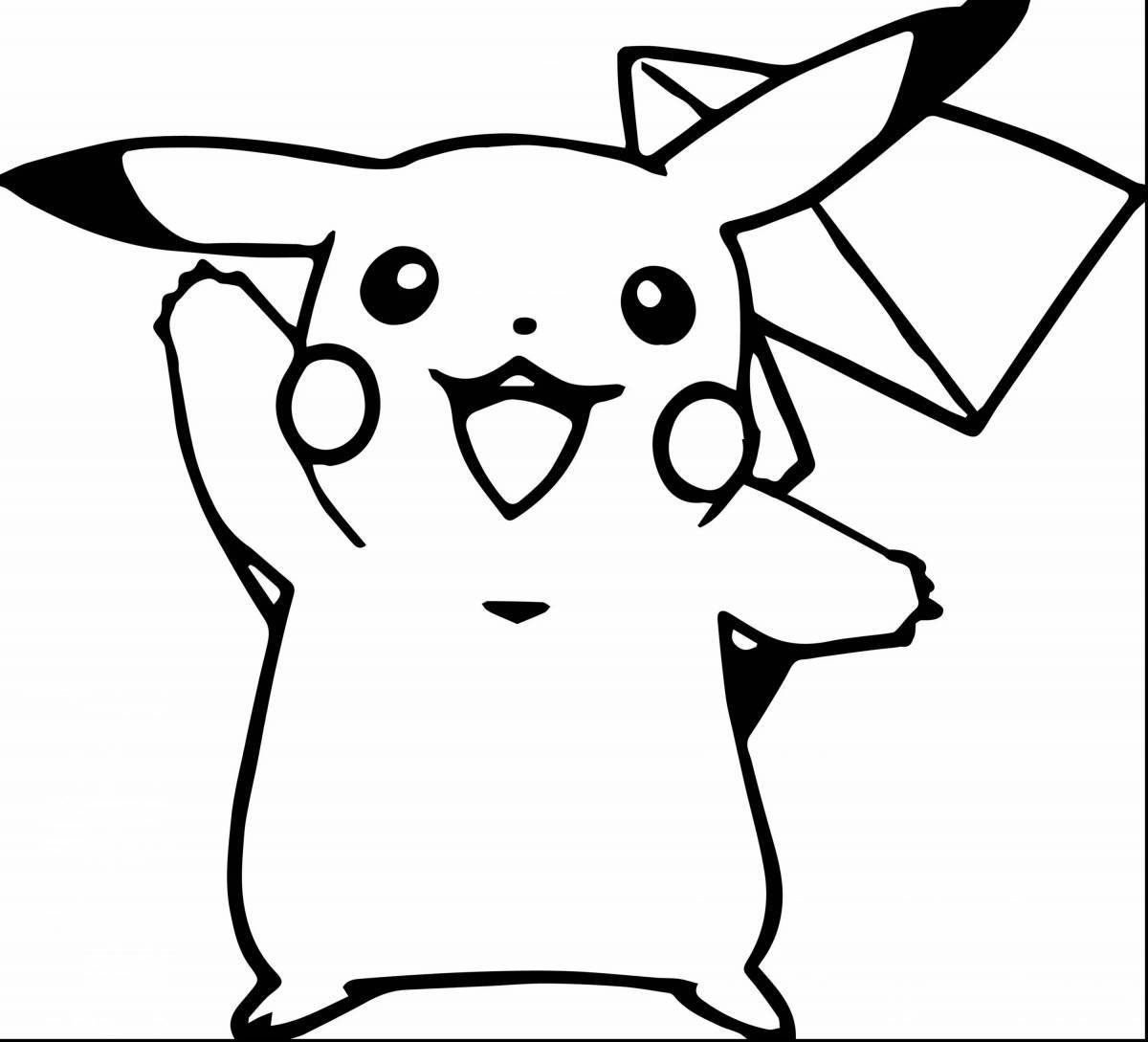 Cute pikachu and pokeball coloring page