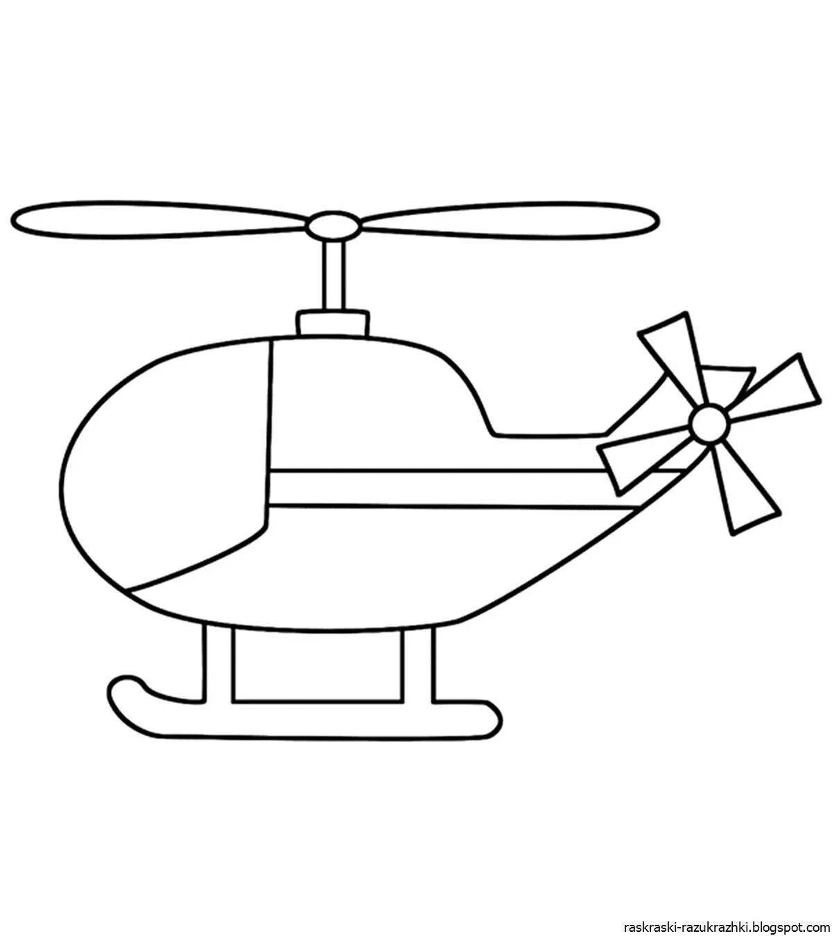 Великолепный вертолет раскраски для детей
