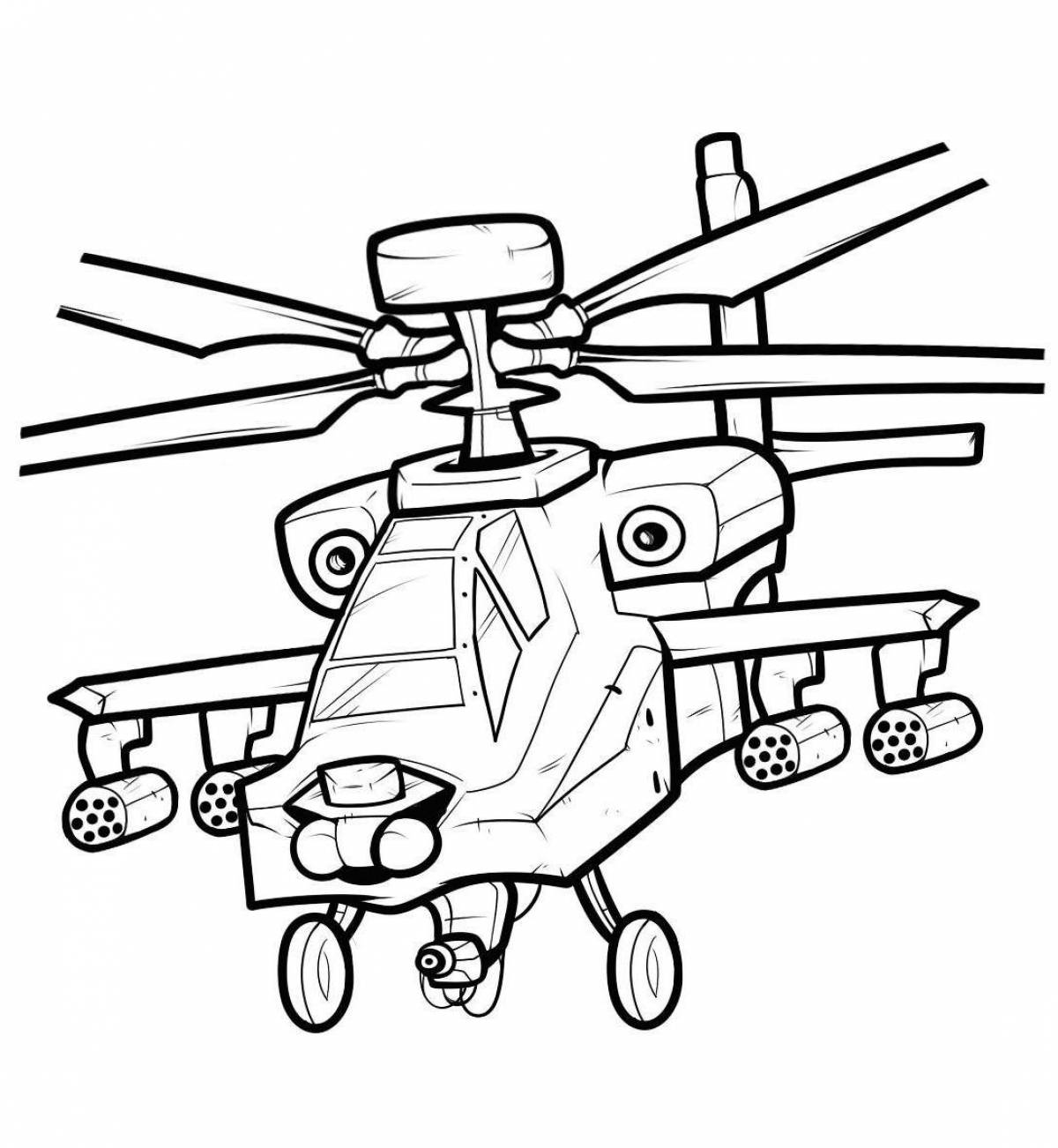 Выдающаяся страница раскраски вертолета для детей