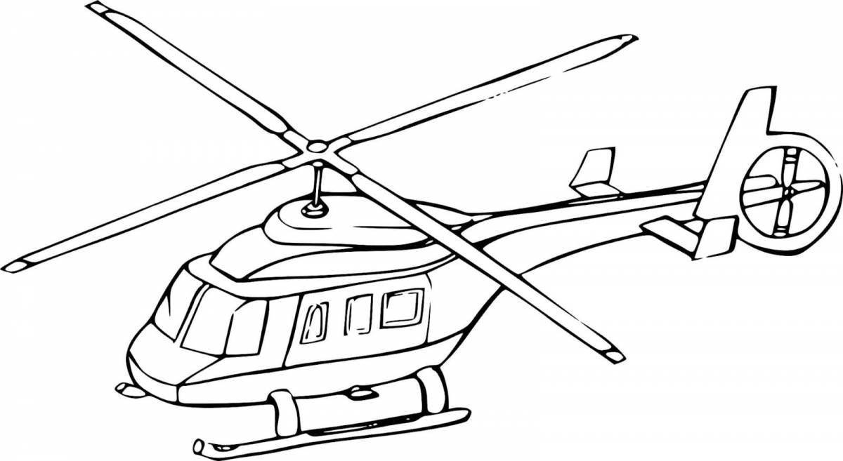 Увлекательная раскраска вертолета для детей